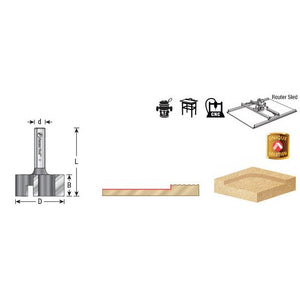 45525 Carbide Tipped Spoilboard Surfacing Shank Router Bit