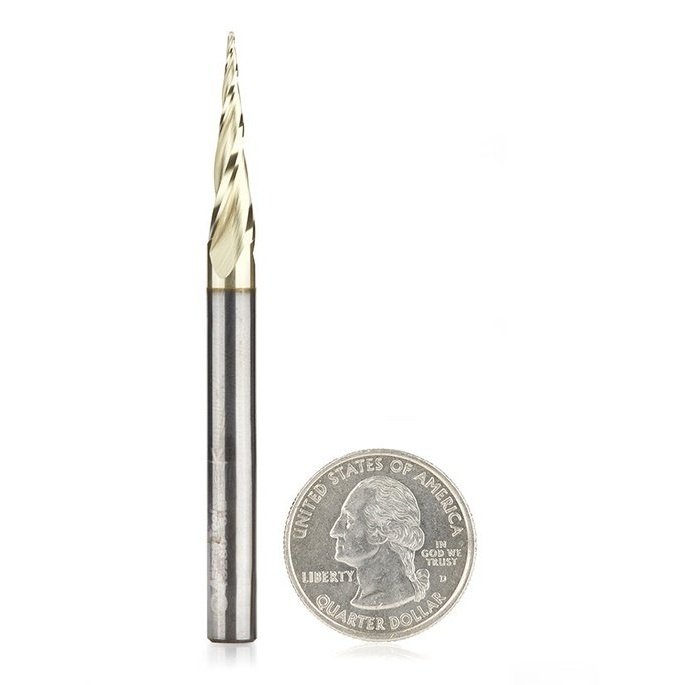 46280 CNC 2D and 3D Carving 62 Deg Tapered Angle Ball Tip