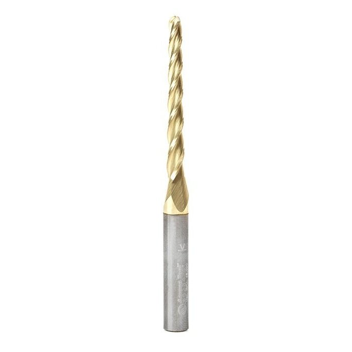 46284 CNC 2D and 3D Carving 1 Deg Tapered Angle Ball Tip