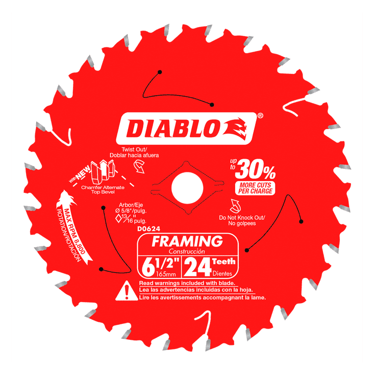 6-1/2 in 24-Tooth Framing Saw Blade