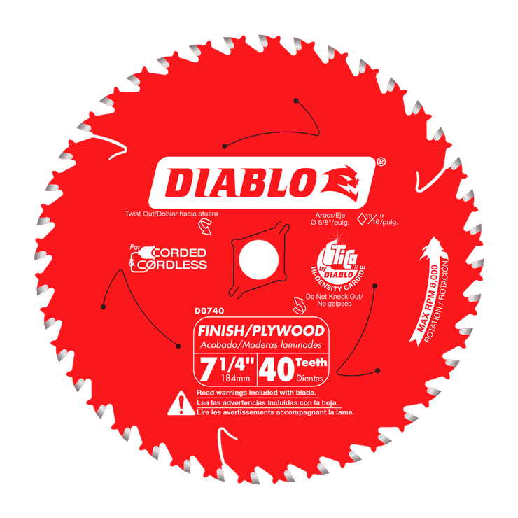7-1/4 in x 40 Tooth Finish Saw Blade