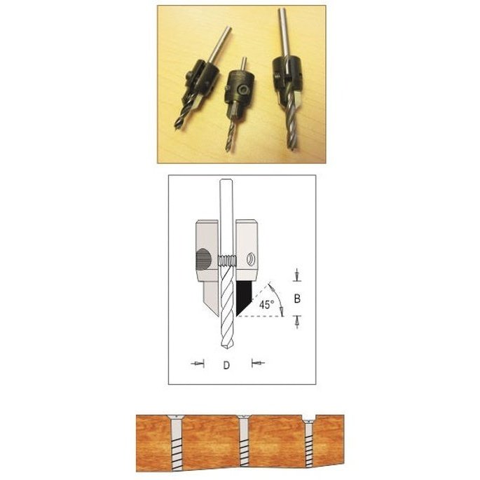 Adjustable Carbide Tipped Countersink Drill