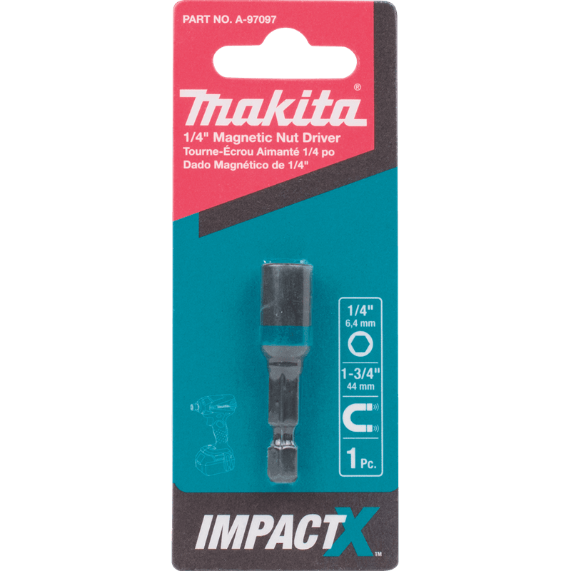 Bit Driver Impact Nutsetter Magnetic 1/4" X 1-3/4"