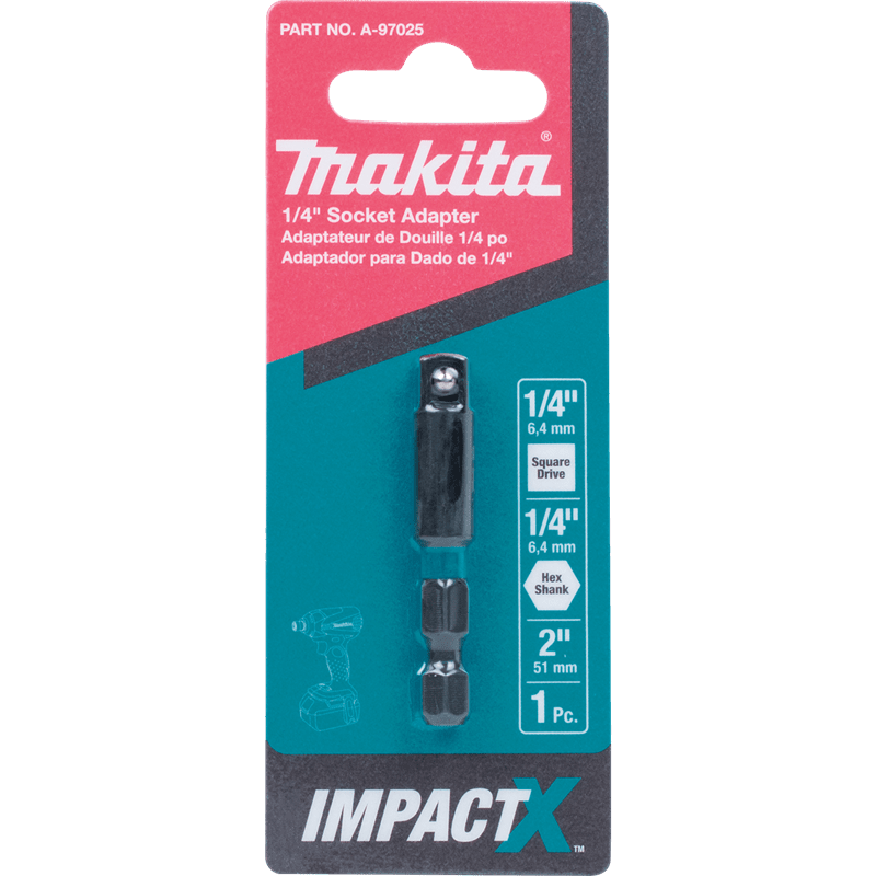 Bit Driver Impact Socket Adapter 1/4" Sq 2"
