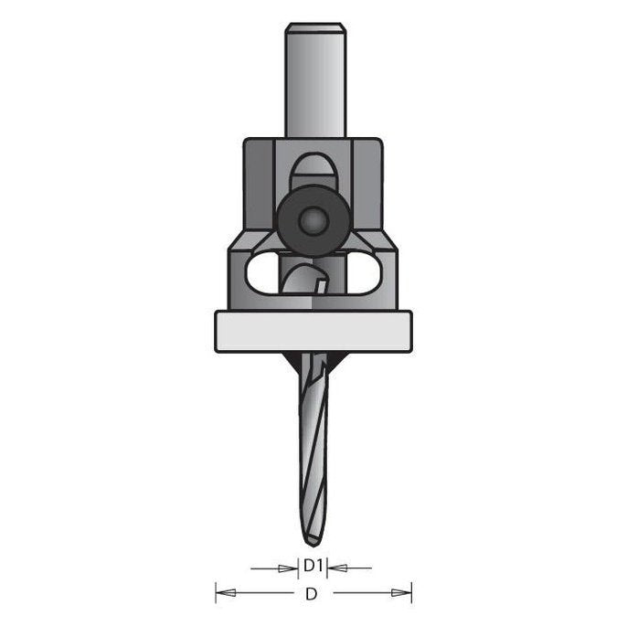 C/T Countersink + 1/8" Drill + Stopper