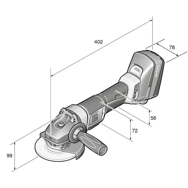 CCG 18-125 BLPD SELECT Cordless Brushless 5 in. Angle Grinder 18V paddle-switch