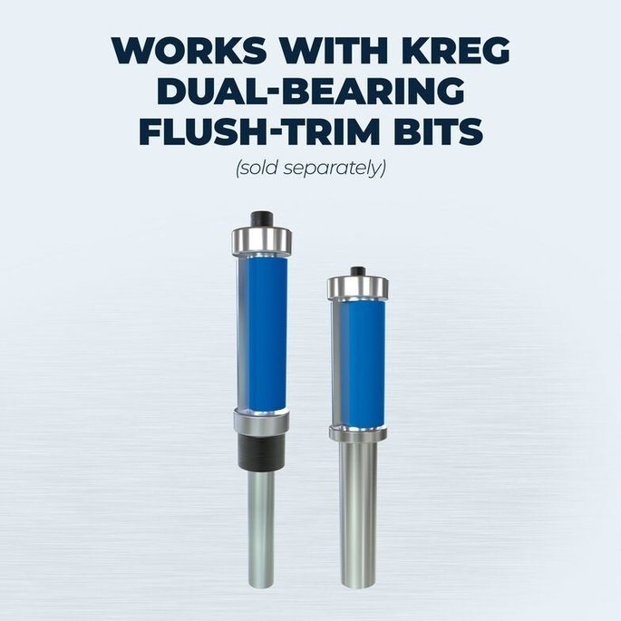 KREG TOOL COMPANY Flush Trim Bit 1/4 Shank for Corner Routing