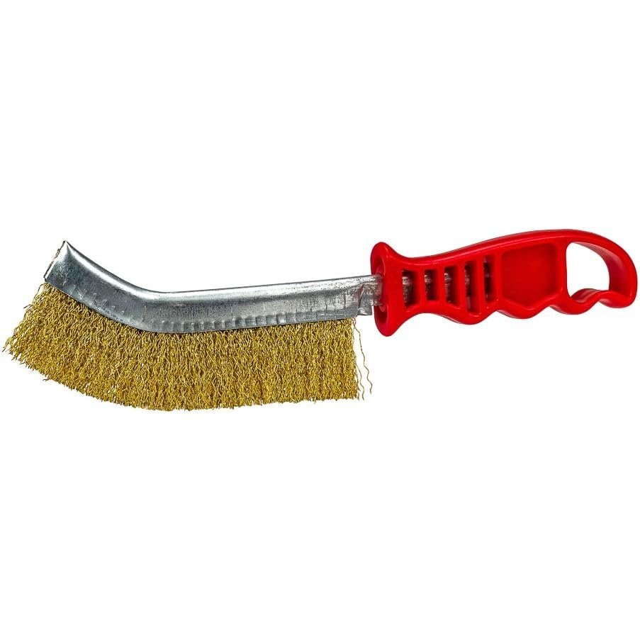 Curved Handle Brush With Scraper 13 1/2