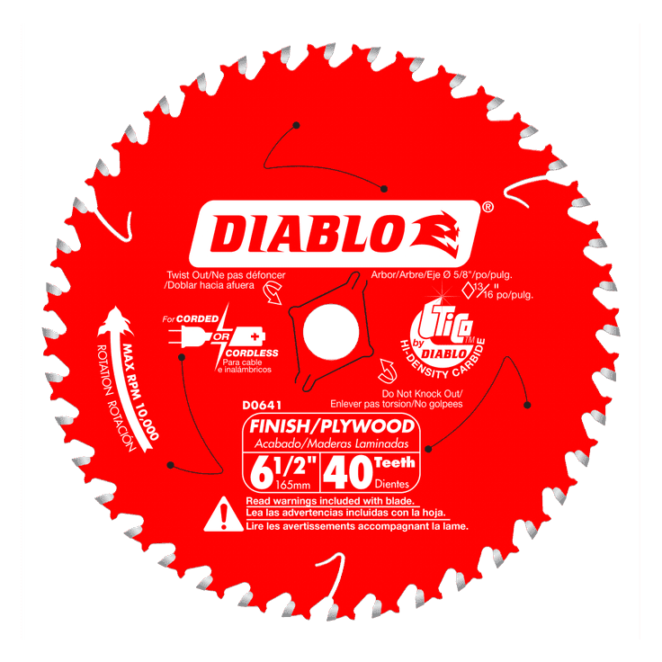 Diablo 6 1/2" 40 Tooth Saw Blade