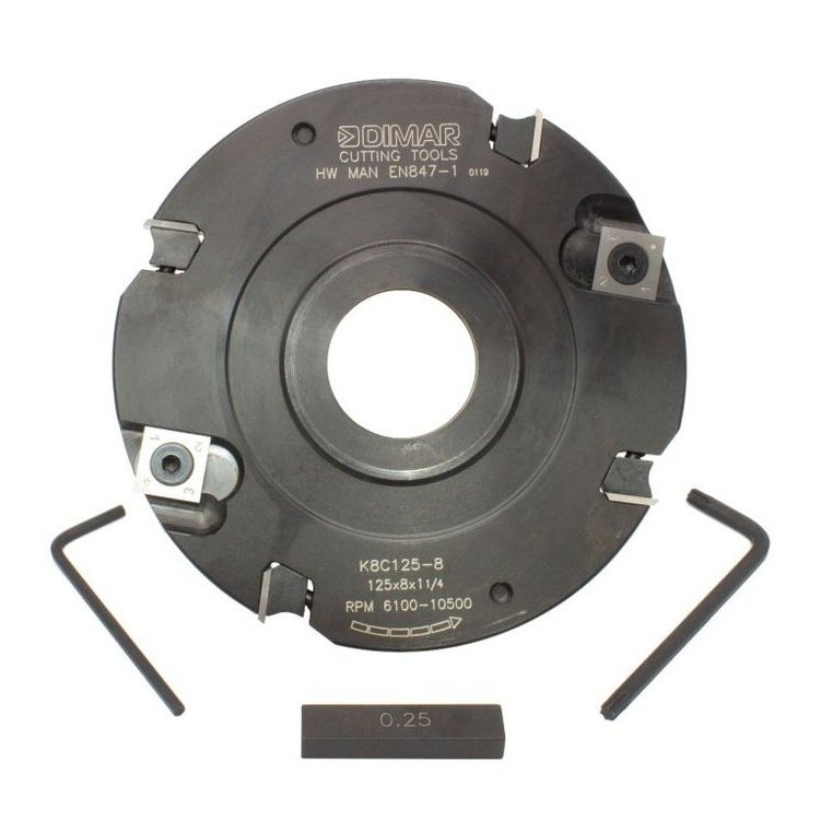 Dimar Cutter Dimar K8C125-8 - 125mm Dia, Carbide Inserts, Grooving Cutter with Scor ...