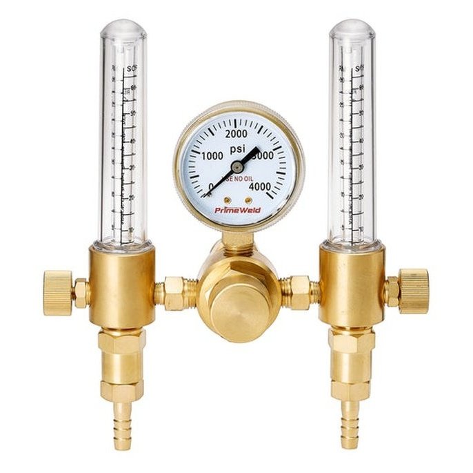 Dual CO2 Argon Helium Welding Flowmeter Regulator