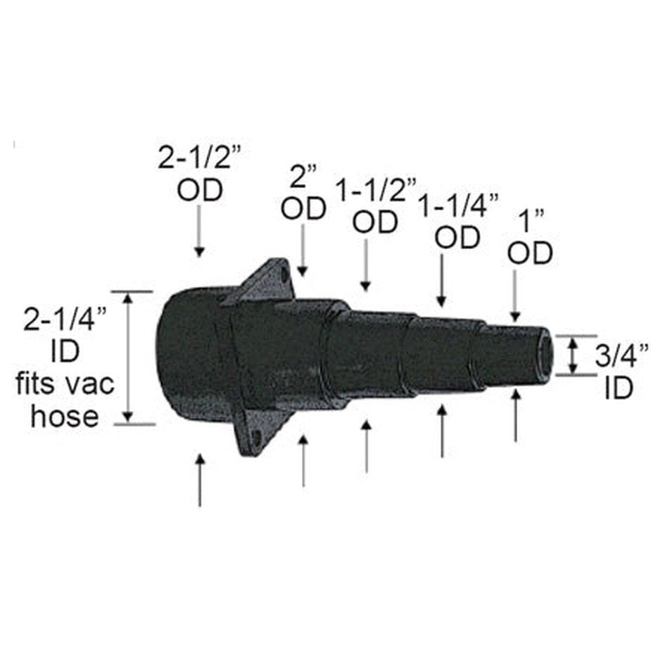 Ducting Reducer Plastic Universal 2 1/2 - 1