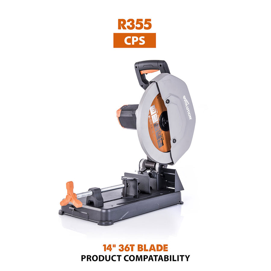 Evolution 14 In. 36T, 1 In. Arbor, Tungsten Carbide Tipped Multi-Material Cutting Blade