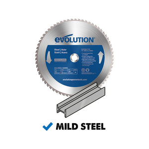 Evolution 14 In. 66T, 1 In. Arbor, Tungsten Carbide Tipped Mild Steel And Ferrous Metal Blade