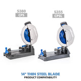 Evolution 14 In. 90T, 1 In. Arbor, Tungsten Carbide Tipped Thin Steel And Ferrous Metal Cutting Blade
