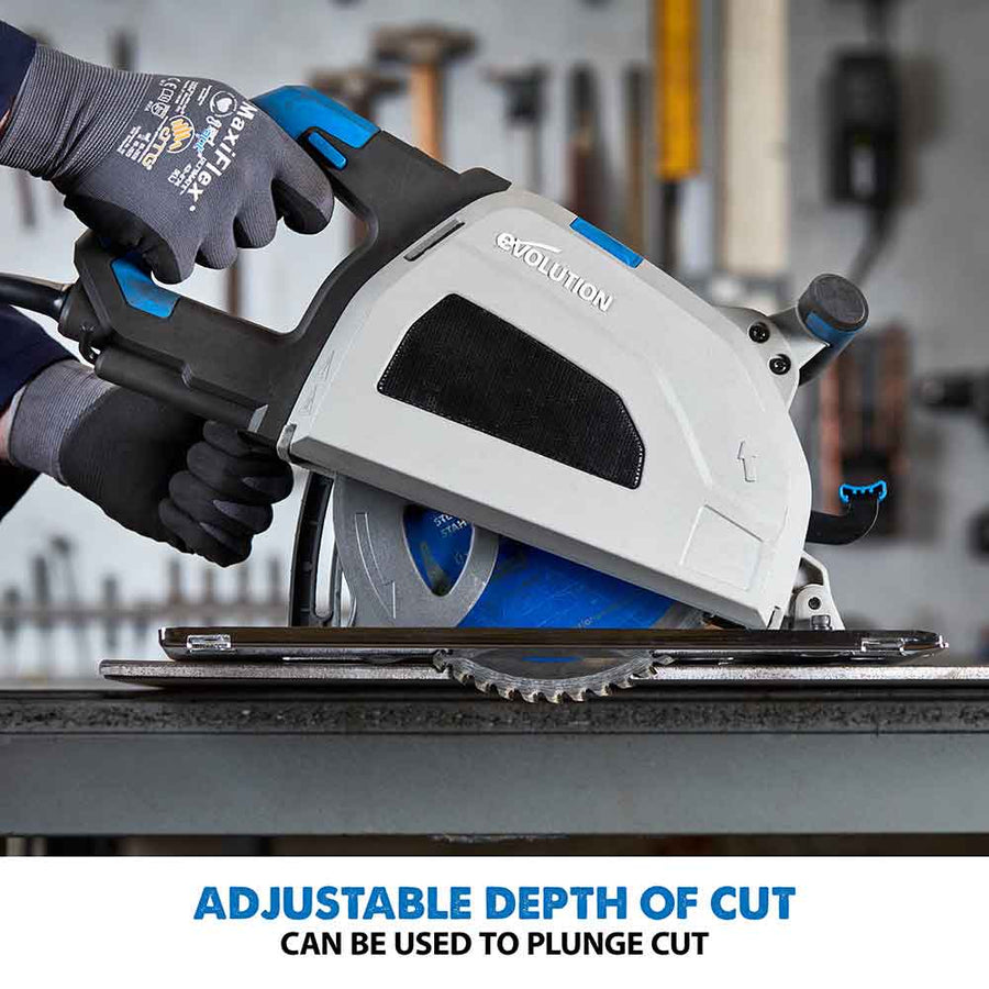 Evolution S210CCS: Metal Cutting Circular Saw With 8-1/4 In. Mild Steel Cutting Blade And Chip Collection