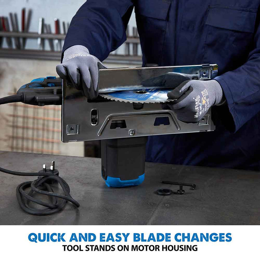 Evolution S210CCS: Metal Cutting Circular Saw With 8-1/4 In. Mild Steel Cutting Blade And Chip Collection