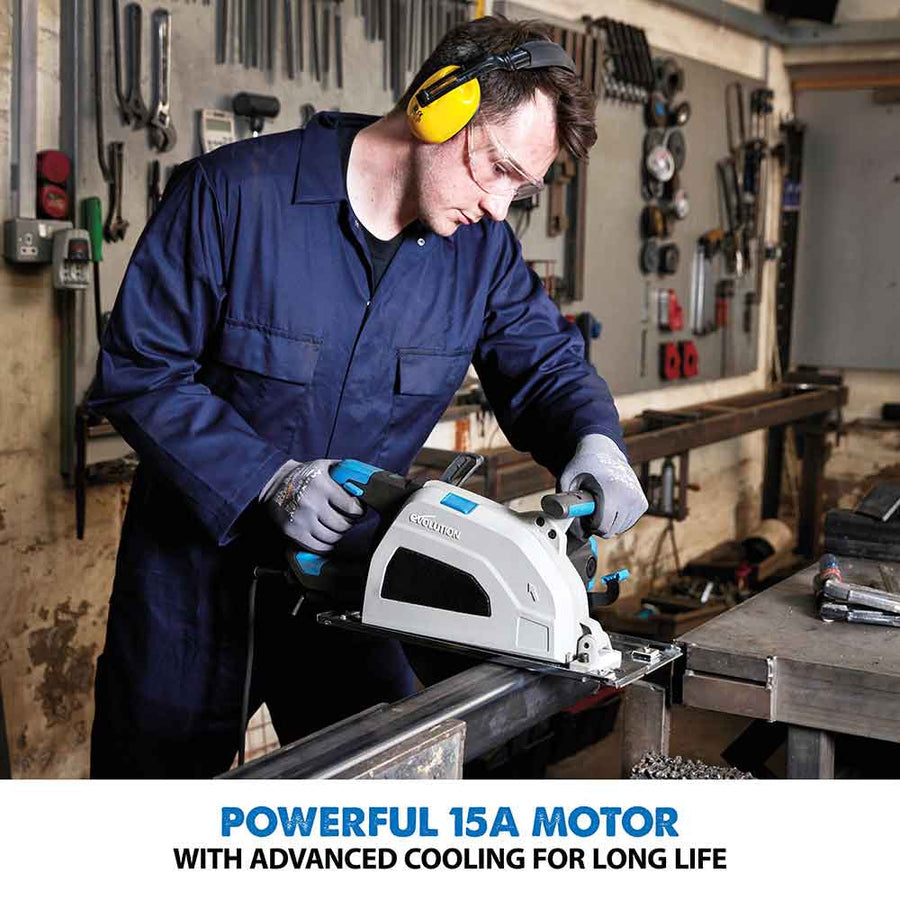 Evolution S210CCS: Metal Cutting Circular Saw With 8-1/4 In. Mild Steel Cutting Blade And Chip Collection