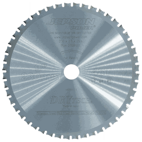 Jepson Drytech Carbide Tipped Circular Saw Blade 9" 230mm 48 Tooth for Stainless Steel & Steel