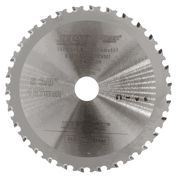 Jepson Drytech Carbide Tipped Circular Saw Blade 5 3/8" 137mm 30 Tooth for Stainless Steel