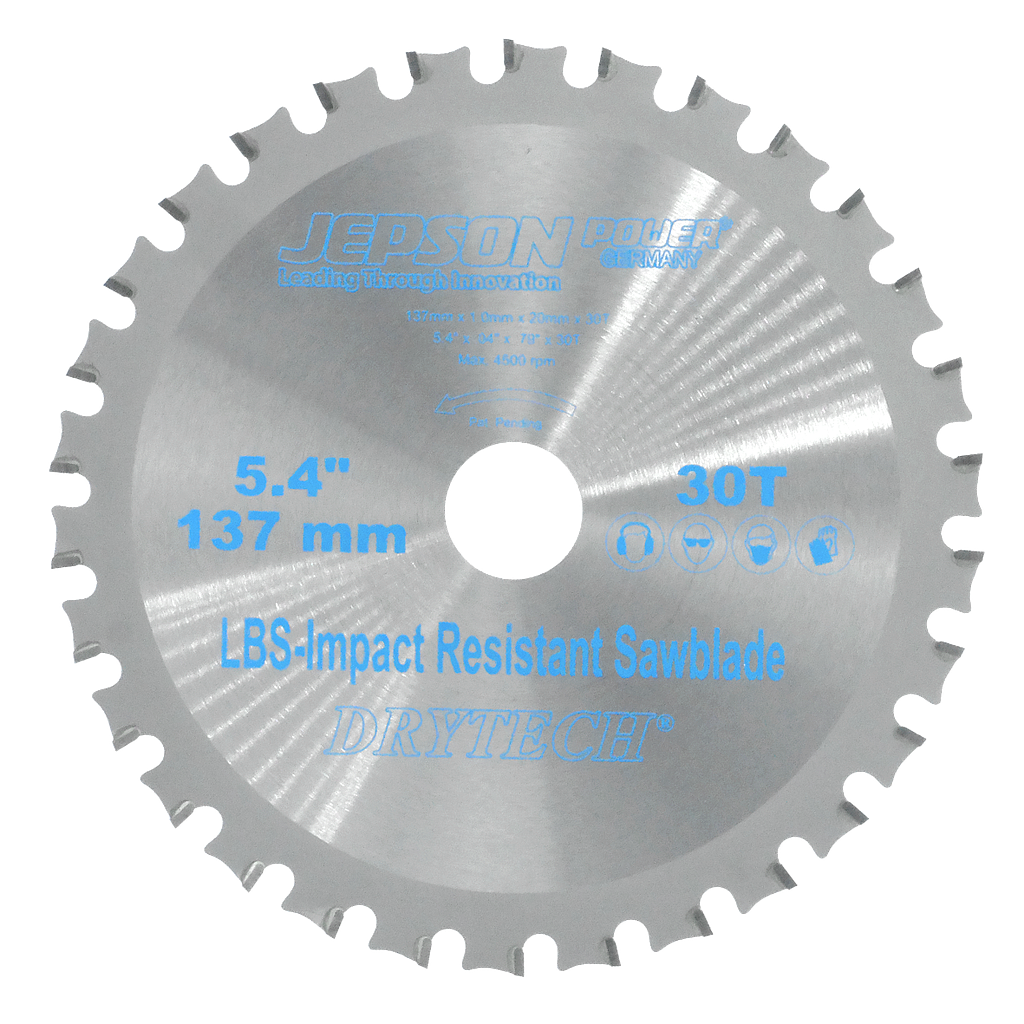 Jepson Drytech Carbide Tipped Circular Saw Blade 5 3/8" 137mm 30 Tooth for Thin Walled Steel
