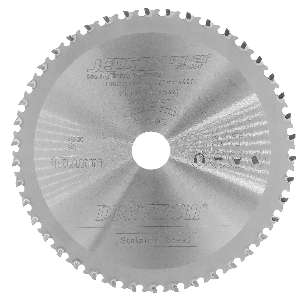 Jepson Drytech Carbide Tipped Circular Saw Blade 6" 150mm 42 Tooth for Stainless Steel