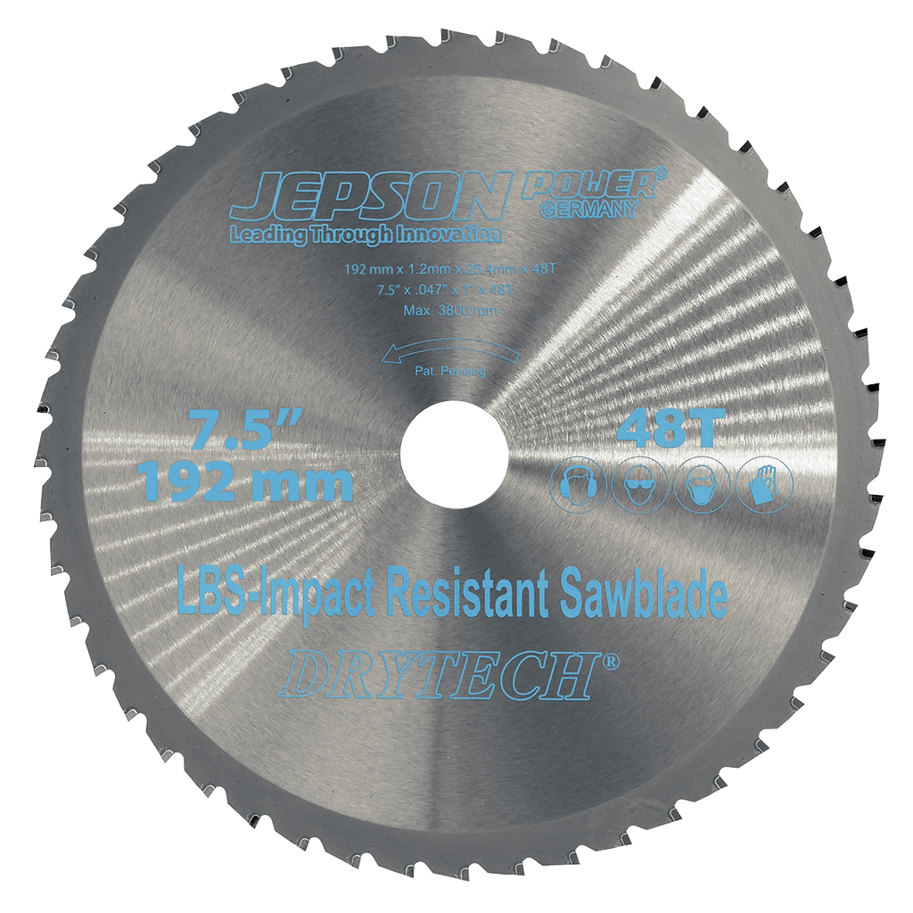 Jepson Drytech Carbide Tipped Circular Saw Blade 7 1/2" 192mm 48 Tooth for Thin Walled Steel