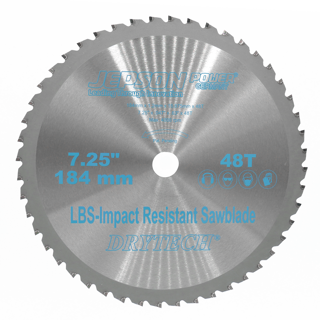 Jepson Drytech Carbide Tipped Circular Saw Blade 7 1/4" 184mm 48 Tooth for Thin Walled Steel
