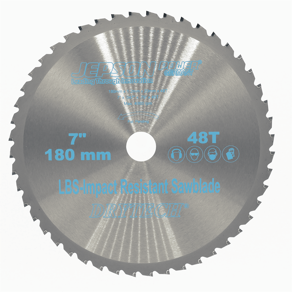 Jepson Drytech Carbide Tipped Circular Saw Blade 7" 180mm 48 Tooth for Thin Walled Steel