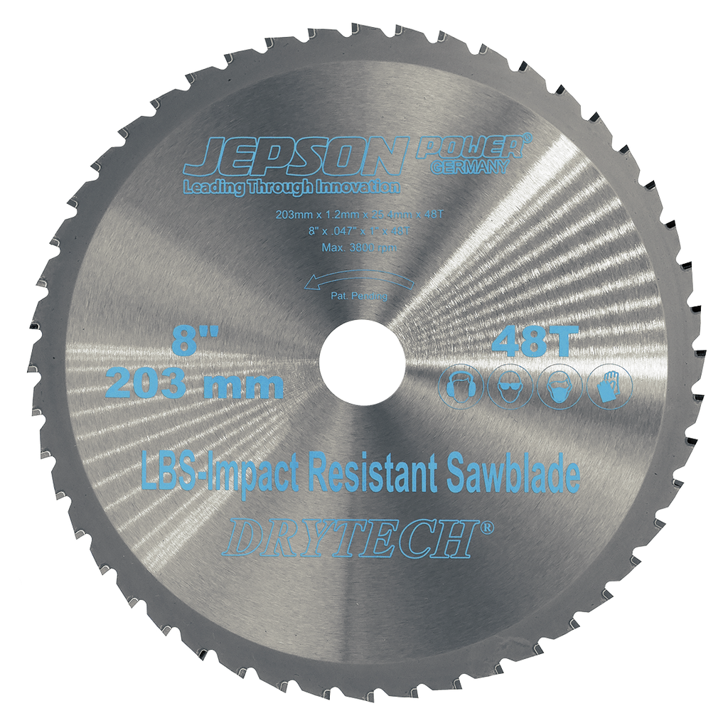 Jepson Drytech Carbide Tipped Circular Saw Blade 8" 203mm 48 Tooth for Thin Walled Steel