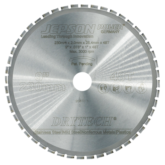 Jepson Drytech Carbide Tipped Circular Saw Blade 9" 230mm 60 Tooth for Aluminum