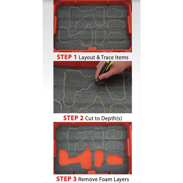 Milwaukee packout store foam cutting