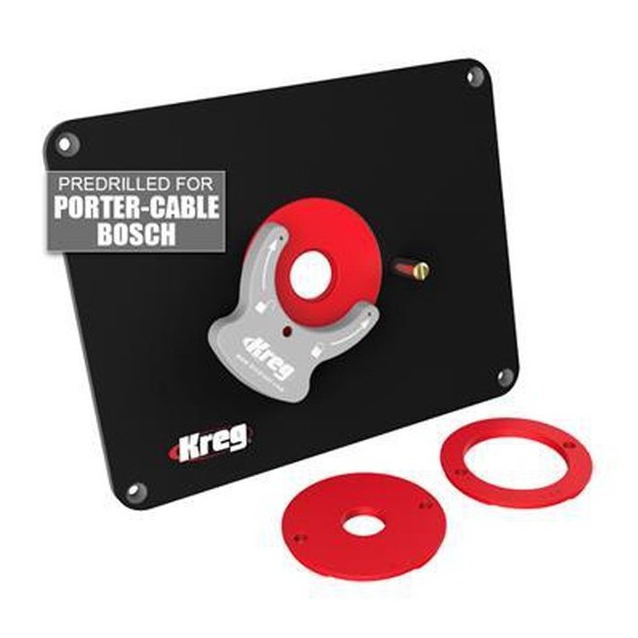 Precision Router Table Insert Plate - Predrilled for Porter-Cable & Bosch