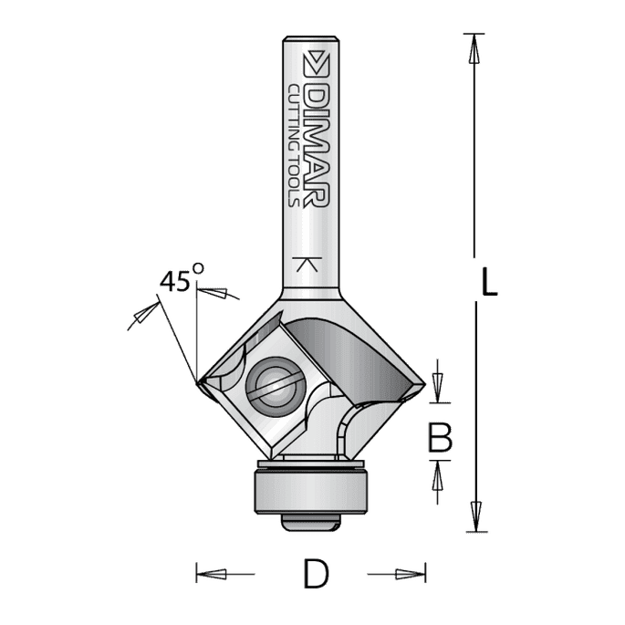 Replaceable Round/ Bevel Router Bit